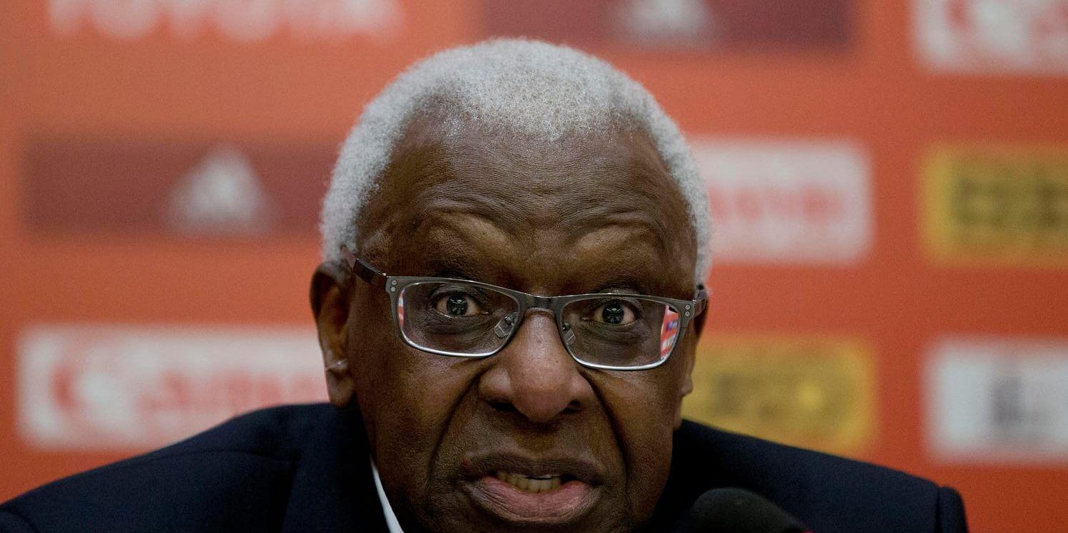 Lamine Diack innan han avgick som IAAF-ordförande. Arkivbild.