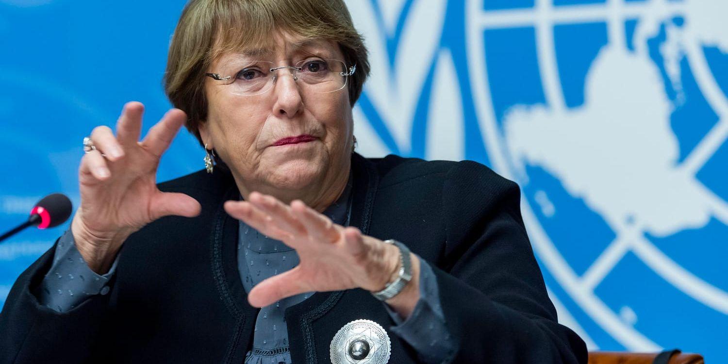 Michelle Bachelet, FN-kommissionären för mänskliga rättigheter. Arkivbild.