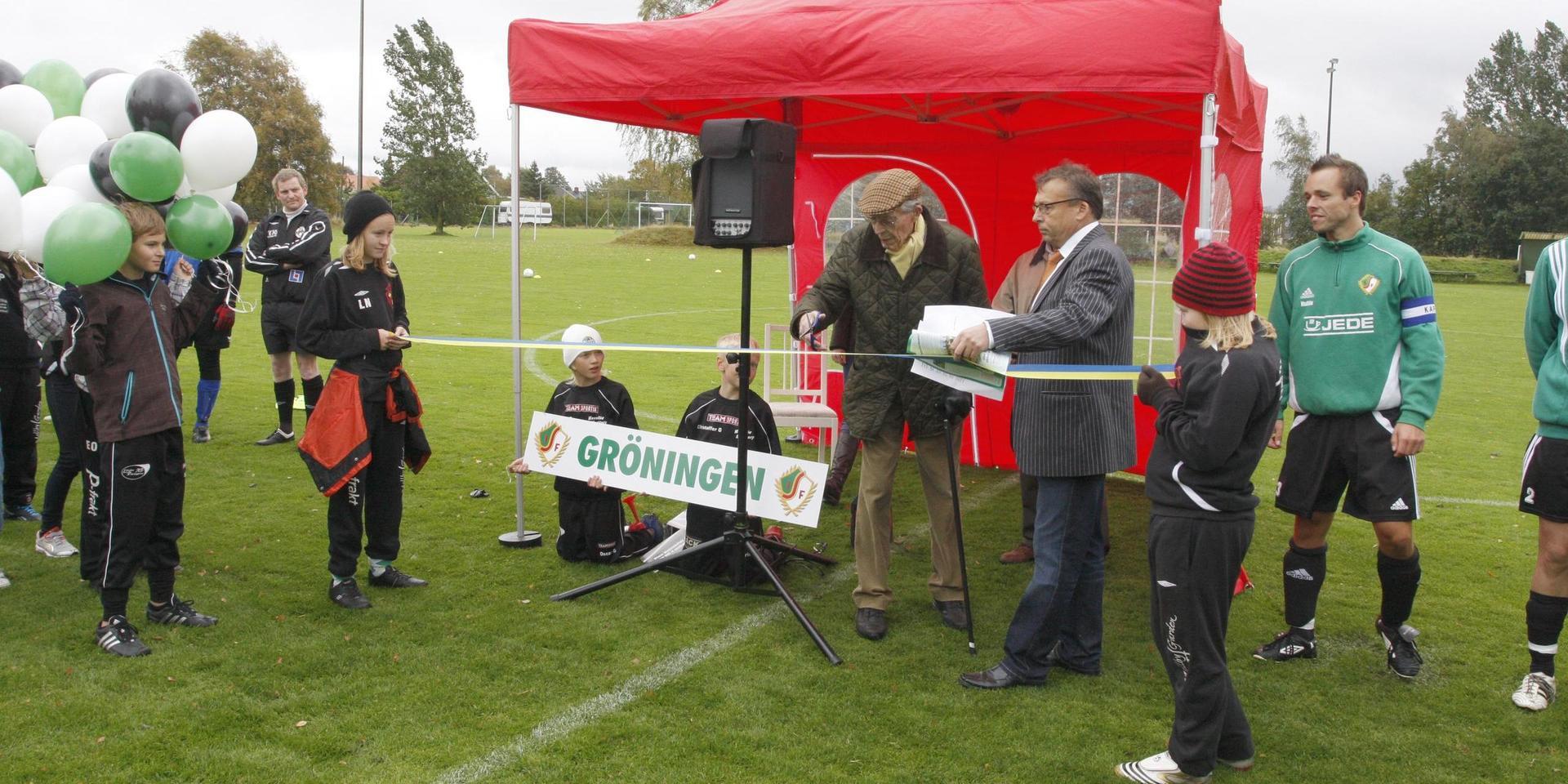 Skottorps IF namngav Gröningen under en högtidlig och välbesökt ceremoni 2009. I år har det varit publikfritt på idrottsplatsen, men ett betydande intäktsbortfall som följd.