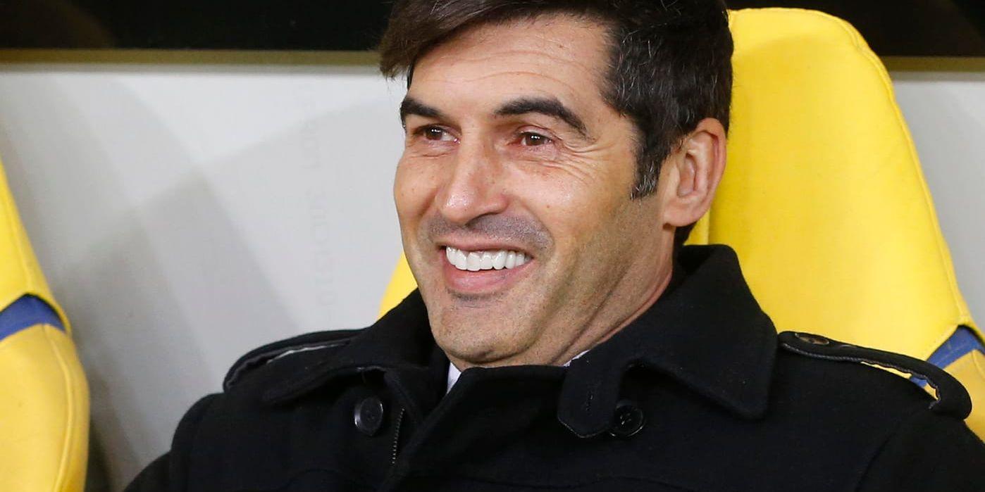 Paulo Fonseca på tränarbänken under en match med Sjachtar Donetsk. Arkivbild.