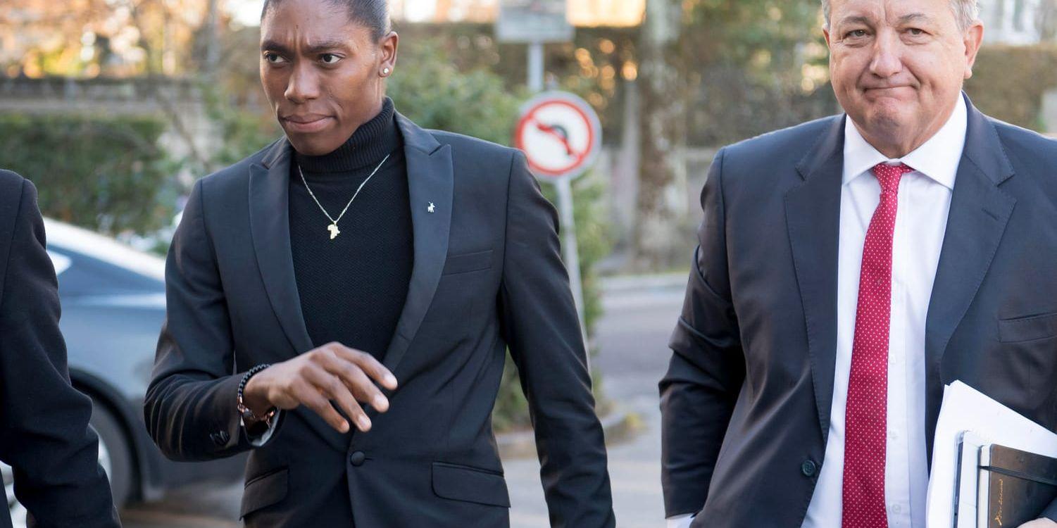 Caster Semenya på väg att bli hörd i Cas tidigare i vår.