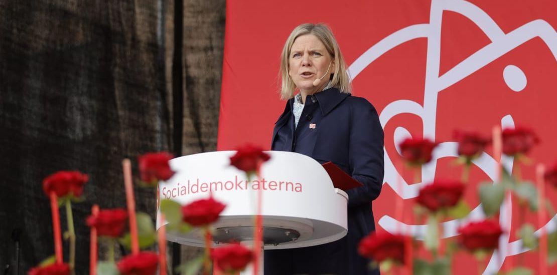 Socialdemokraterna. Socialdemokraternas partiledare Magdalena Andersson håller förstamajtal i Jönköping.