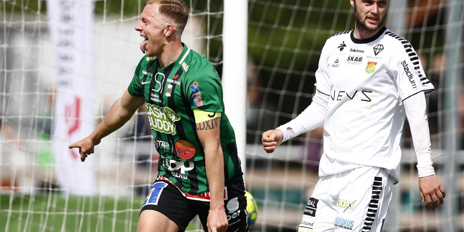 Varbergs Jesper Modig stod i händelsernas centrum i matchen på Gais. Han blev både målskytt och utvisad.