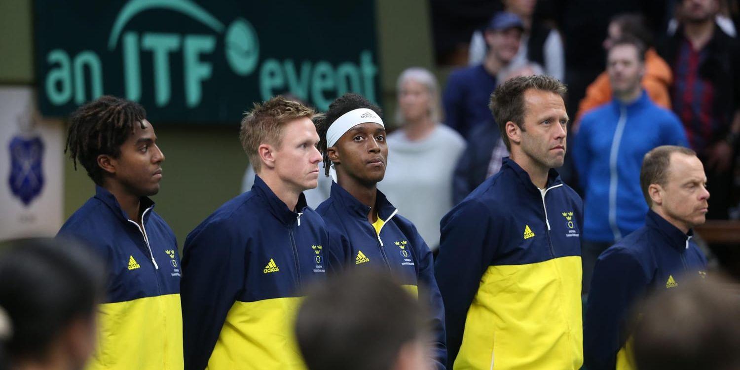 Mikael Ymer, Markus Eriksson, Elias Ymer och Robert Lindstedt. Arkivbild.