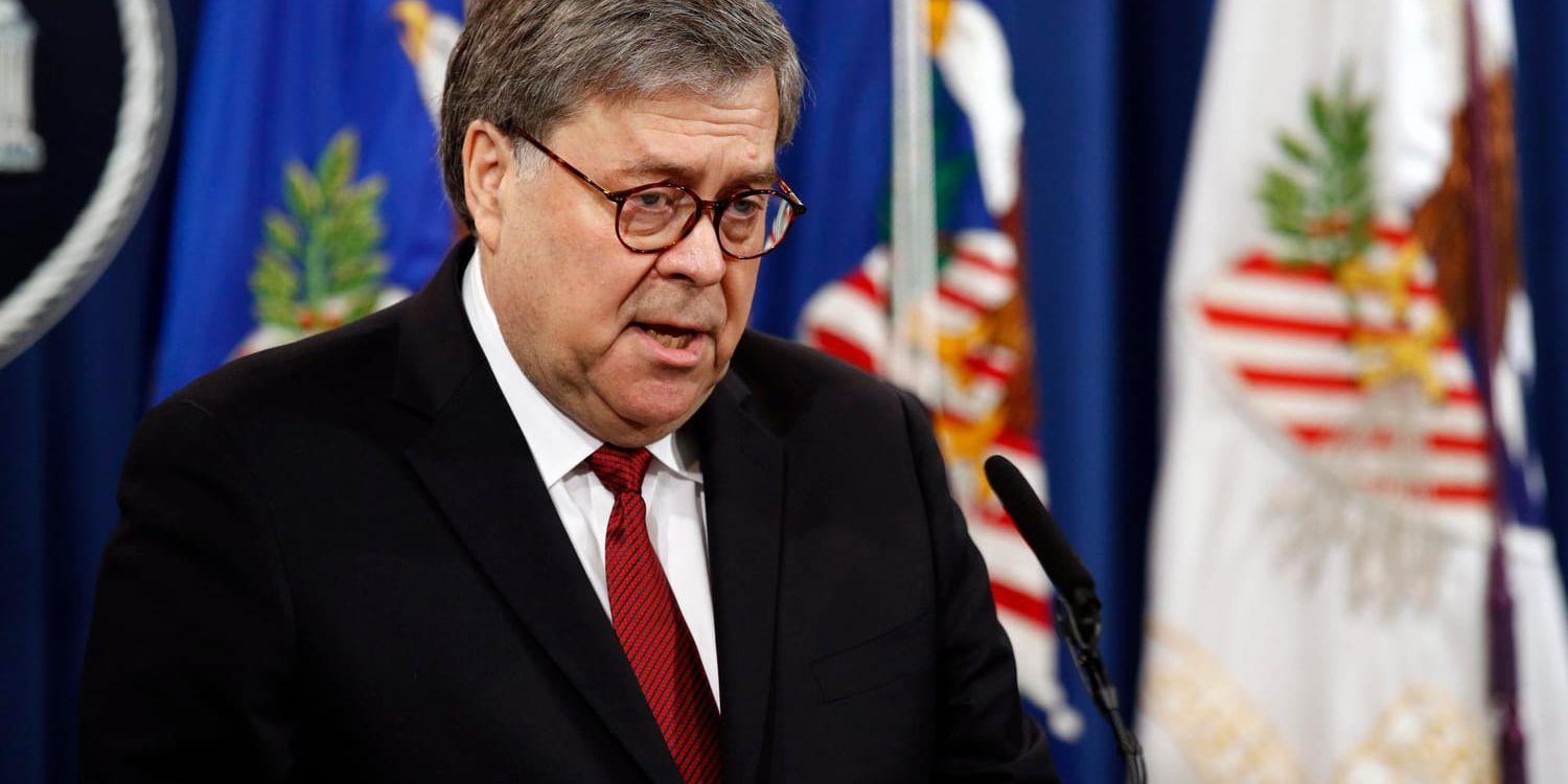 USA:s justitieminister William Barr.