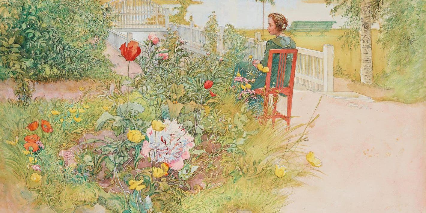 Carl Larssons "Sommar i Sundborn"/ "Flicka i trädgård" ska auktioneras ut i juni. Pressbild.