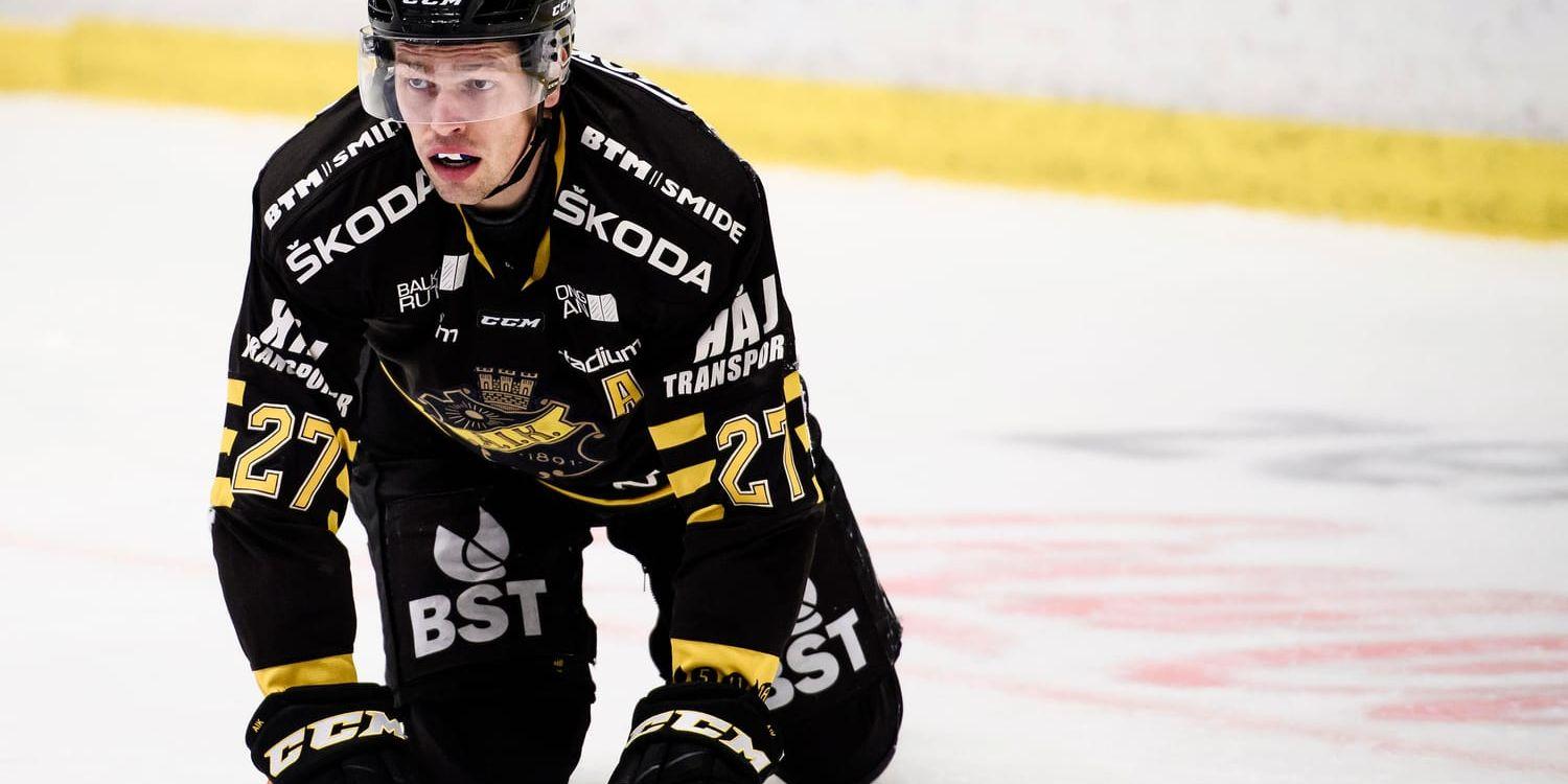 Eric Castonguay gjorde AIK:s enda mål i förlusten borta mot Karlskrona. Arkivbild.