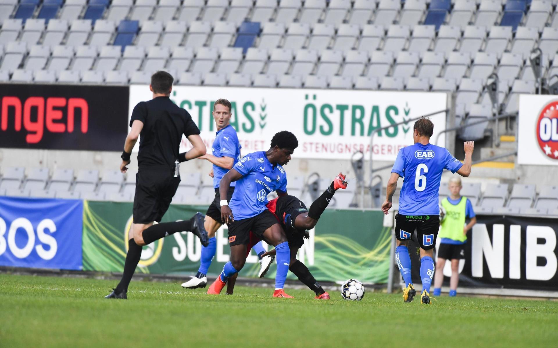 Joseph Baffo imponerade i sin återkomst i HBK, men det blev ändå en förlust i premiären i Superettan mot Trelleborgs FF med 1–0.