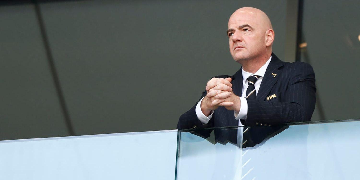 Fifas president Gianni Infantino följer händelseutvecklingen i Thailand. Arkivbild.