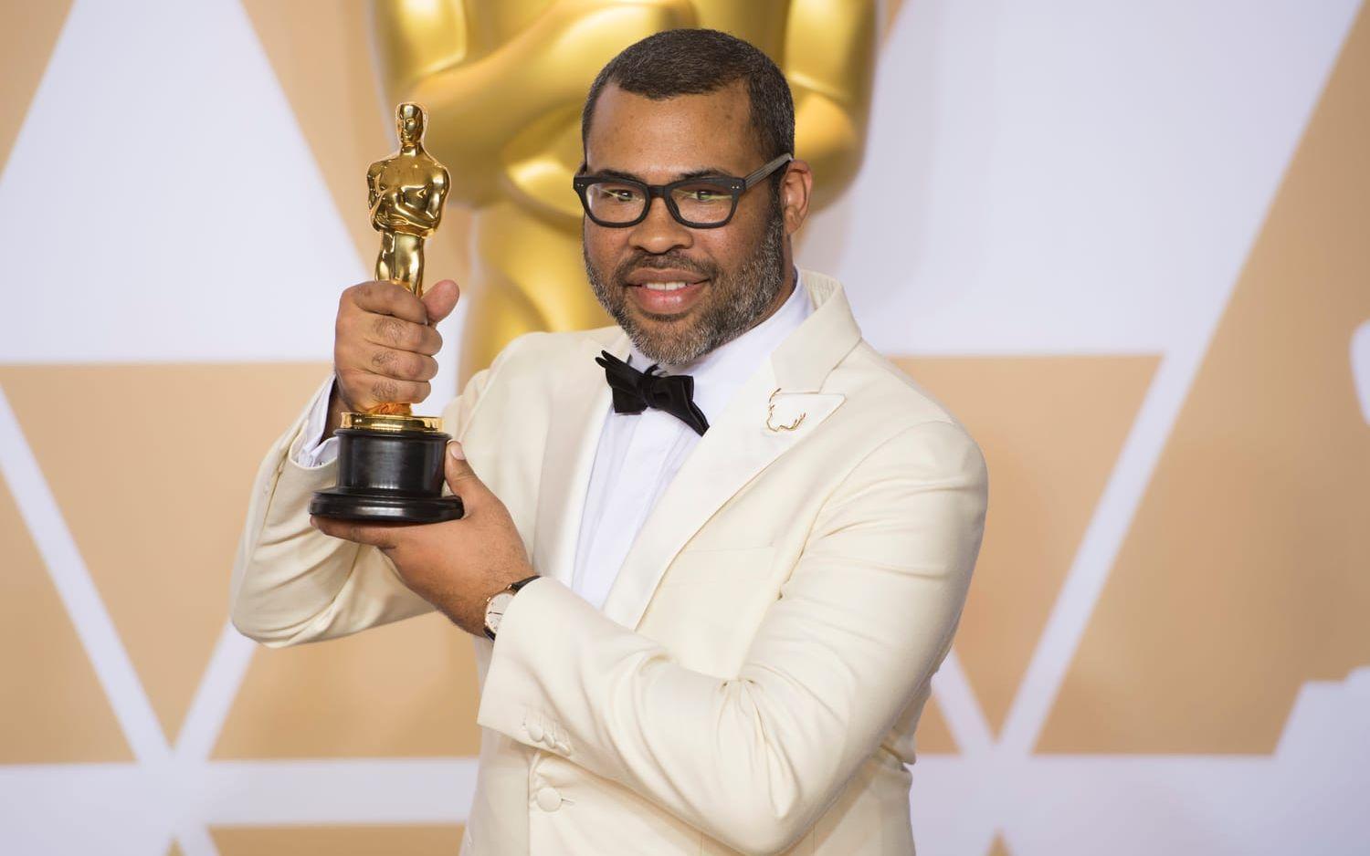 Jordan Peele vann en Oscar för bästa manus med filmen Get Out, på Oscarsgalan i Los Angeles.