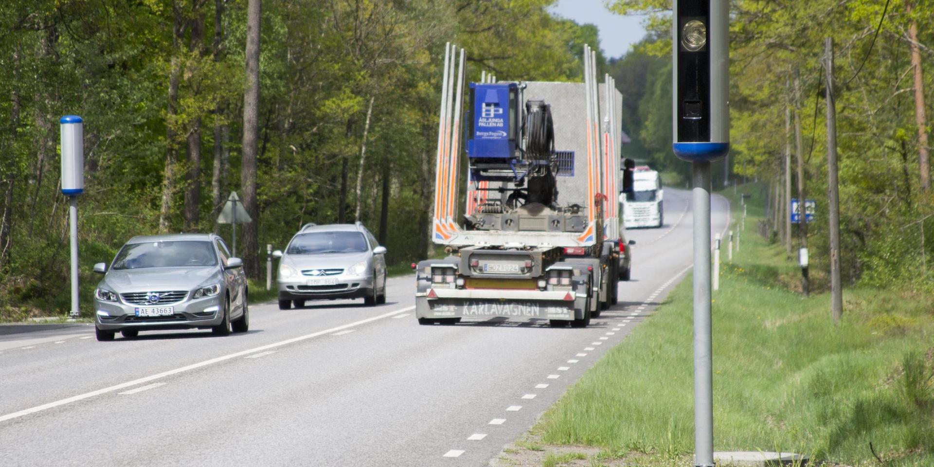 Fartkamera i Råryd på väg 24 utanför Våxtorp, Laholms kommun.