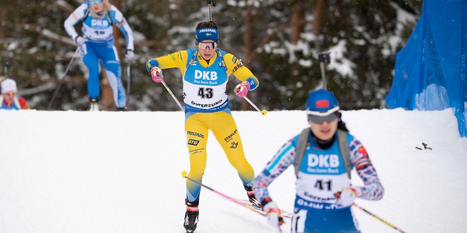 Anna Magnusson gjorde en jätteklättring i damernas jaktstart.